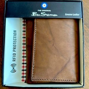 New Ben Sherman Tri-fold Brown Leather Men’s Wallet